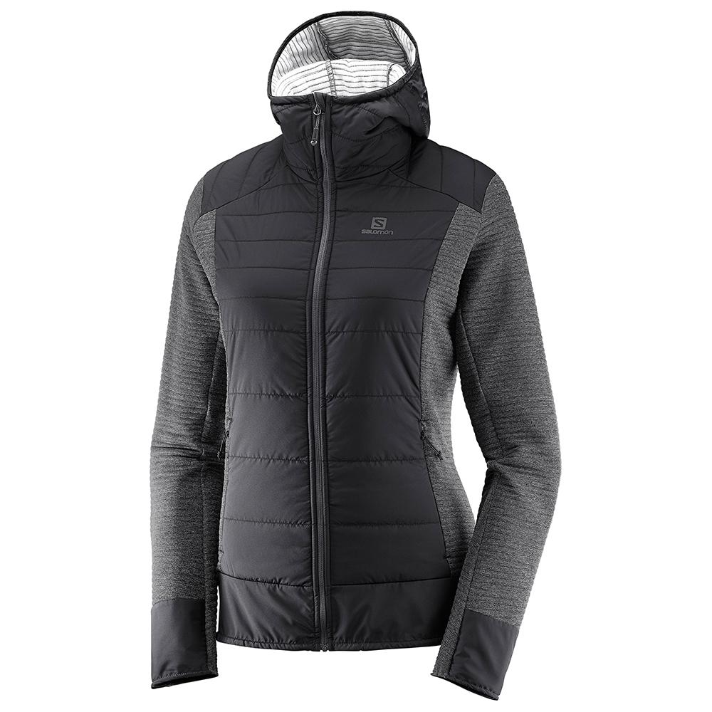 Salomon Israel RIGHT NICE HYBRID HOODIE W - Womens Jackets - Black (NXZJ-17425)